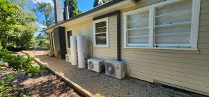 A house with outdoor units of AC